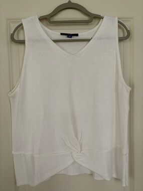 Apt. 9 White V-Neck Twist-Hem Knit Tank